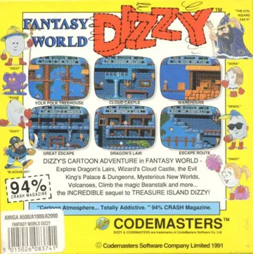 Fantasy World Dizzy box cover back